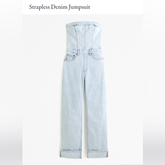 Abercrombie & Fitch • Strapless Denim Jumpsuit (L) *NWT* - Picture 2 of 11